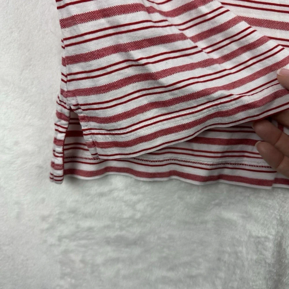 Daniel Cremieux Collection Large Mens Polo Shirt Red White Stripe Short Sleeve